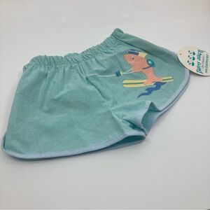 New Vintage kids Patsy Aikens Designs light blue swim shorts cotton shark 18M